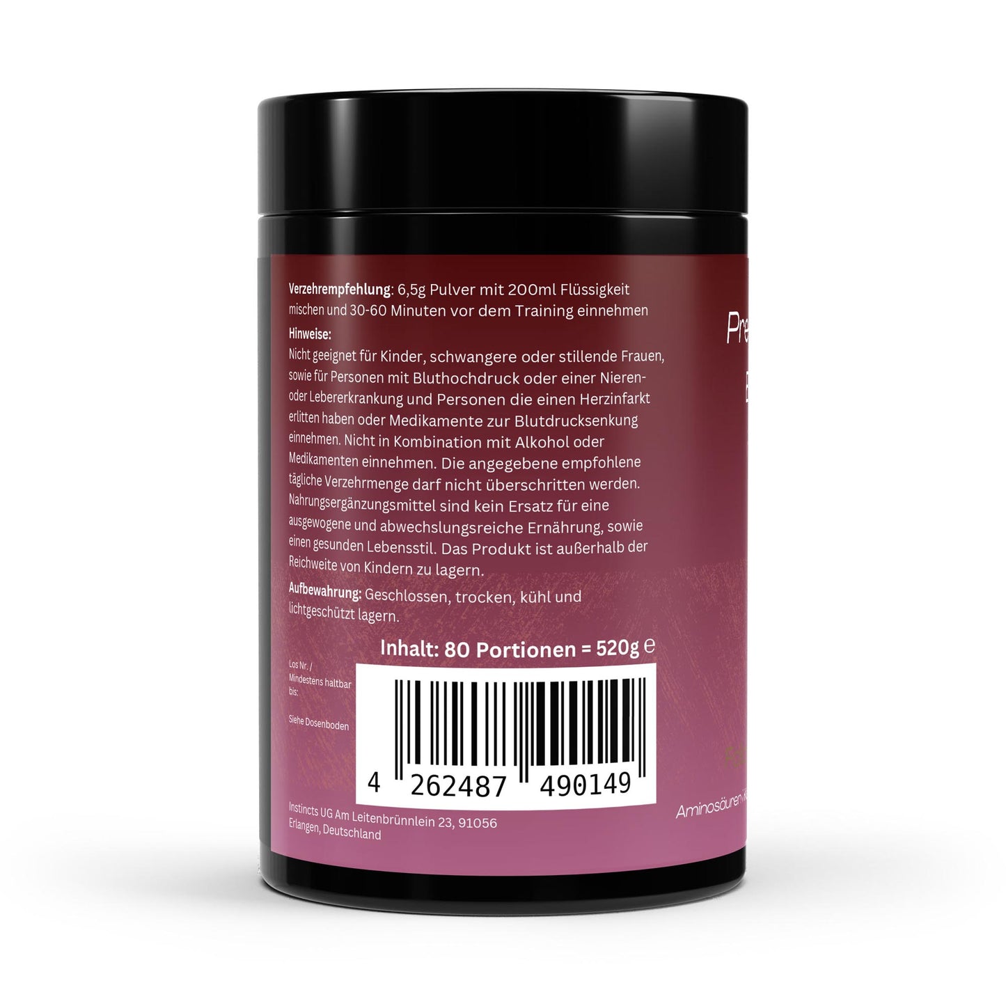 Pre-Workout Booster - 520g - Himbeere
