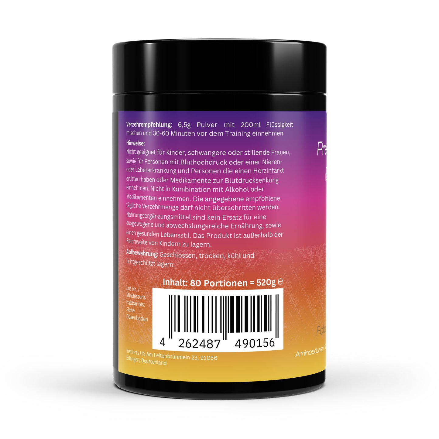 Pre-Workout Booster - 520g - Apfel