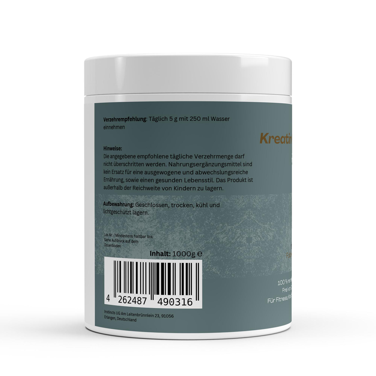 Kreatin Monohydrat Pulver - 1000g