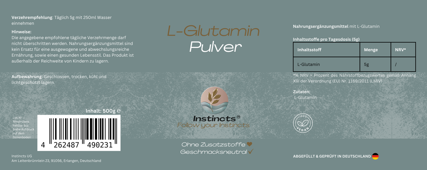 L-Glutamin Pulver - 500g