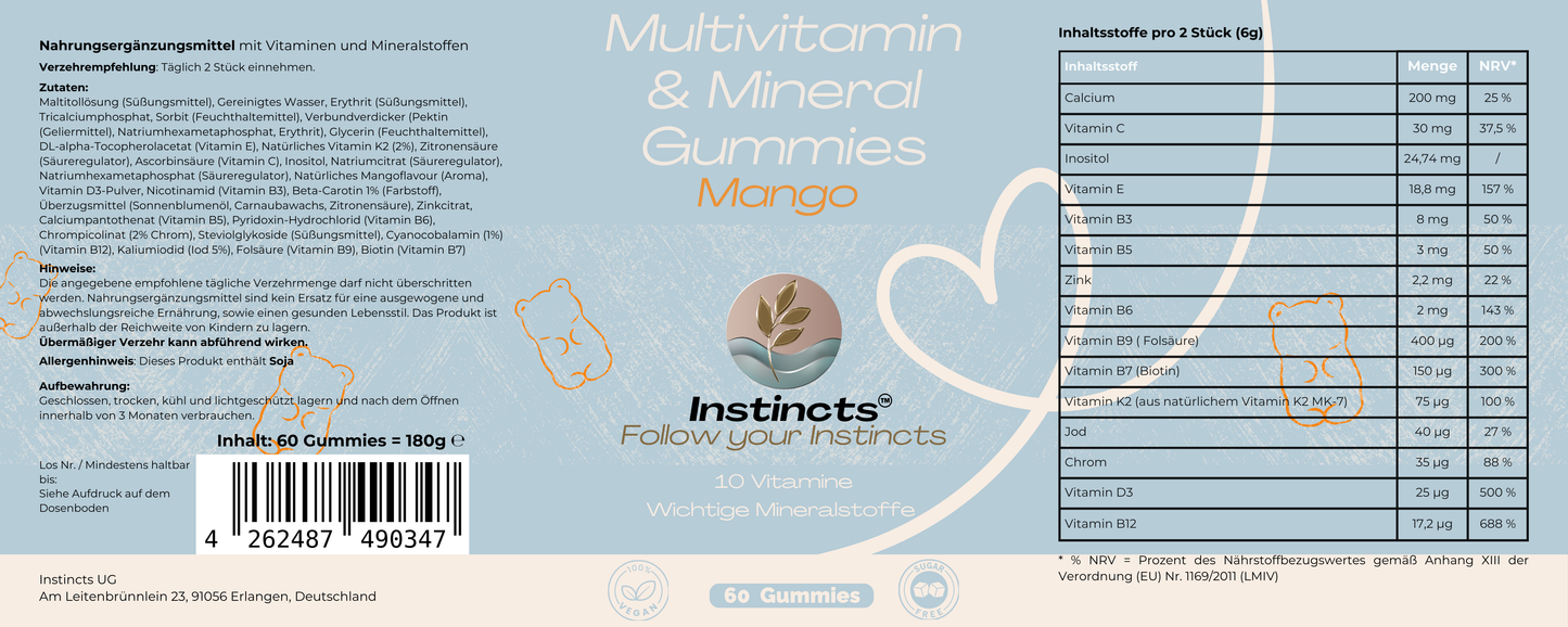 Multivitamin + Mineral Gummies - 60 Stk.