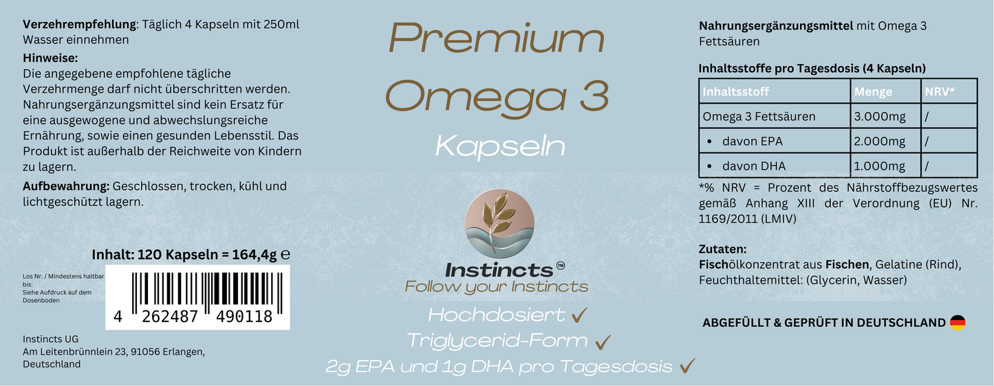 Premium Omega 3 - 120 Softgels