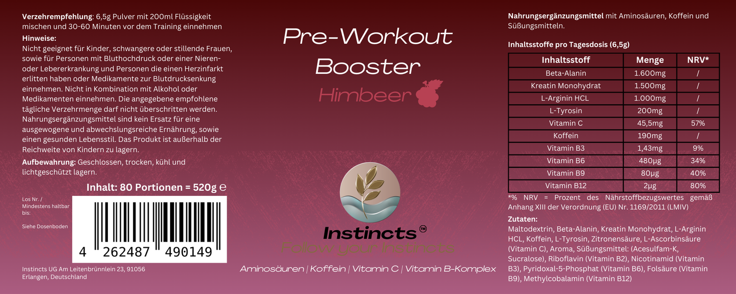 Pre-Workout Booster - 520g - Himbeere