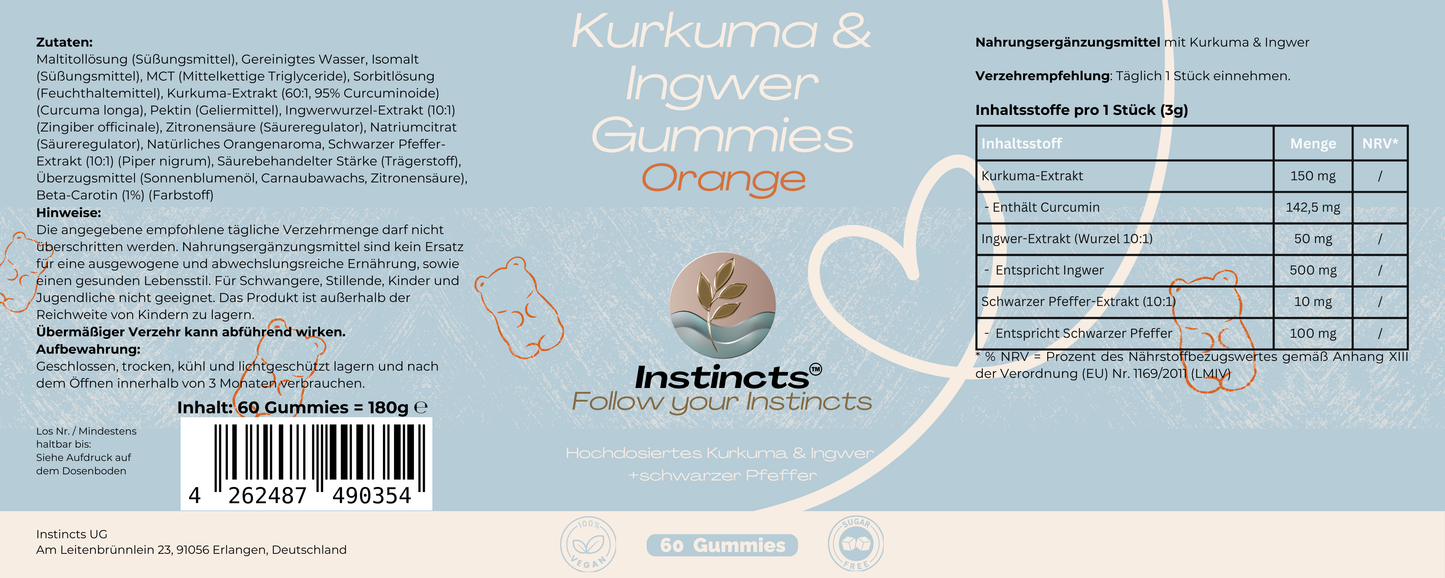 Kurkuma & Ingwer Gummies - 60 Stk.