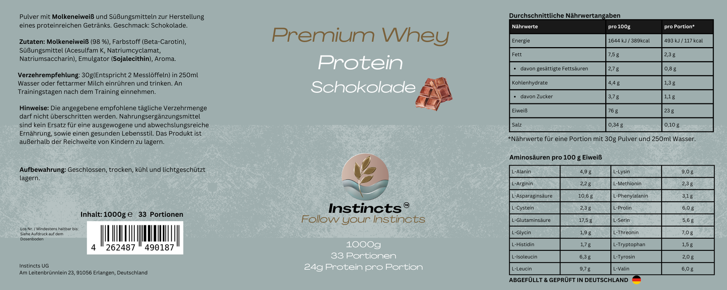 Premium Whey Protein - Schokolade - 1.000g