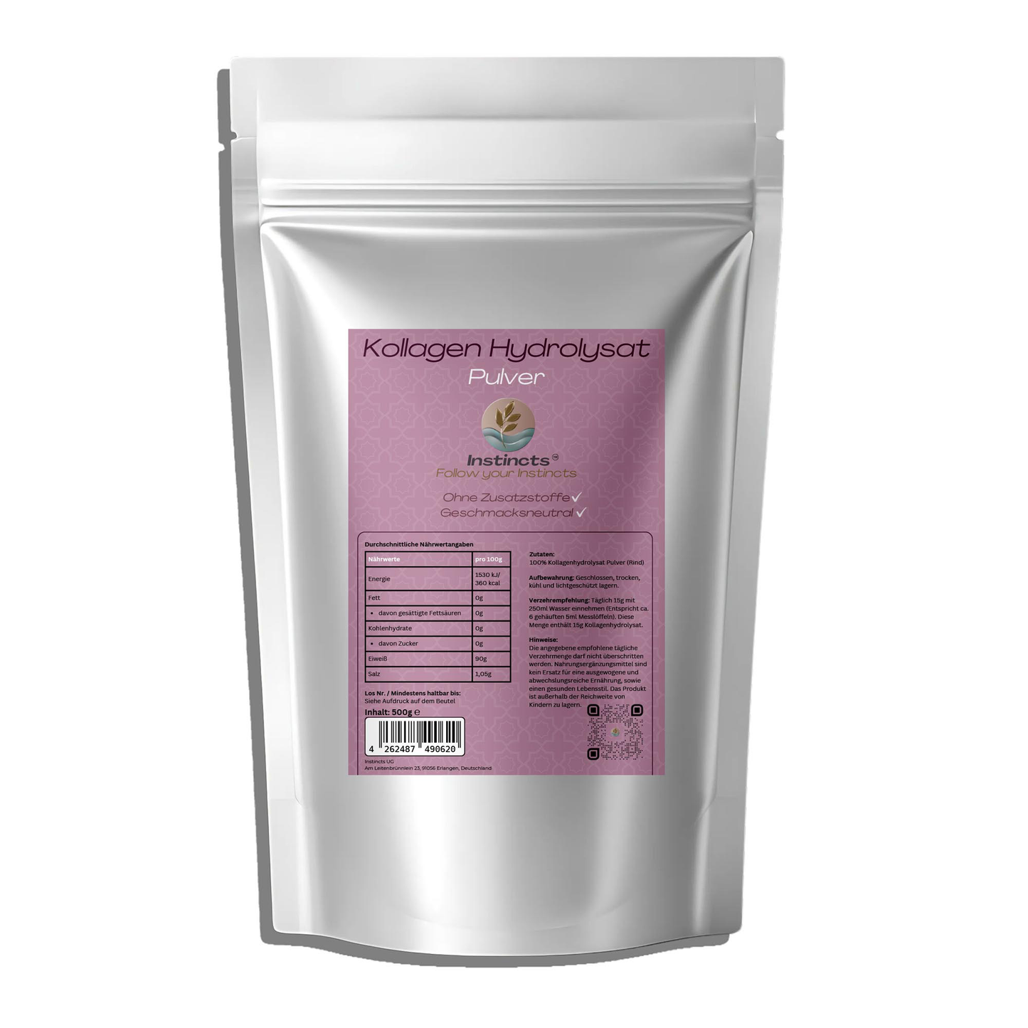 Kollagen Hydrolysat Pulver - 500g Doypack