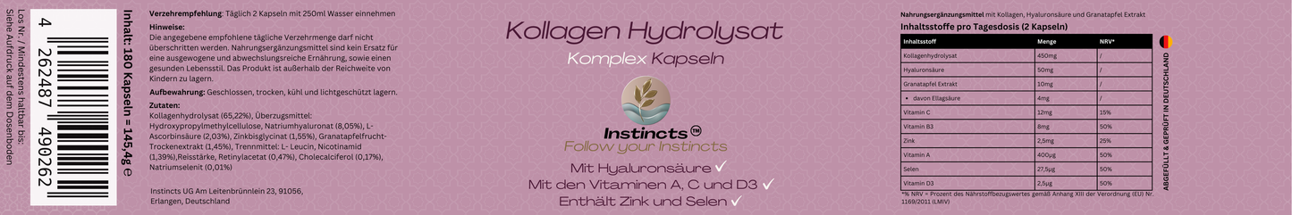 Kollagenhydrolysat PLUS Kapseln - 180 Stk.