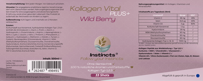 Kollagen Vital  PLUS+ Shots - Wild Berry  - 500ml