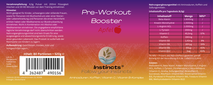 Pre-Workout Booster - 520g - Apfel