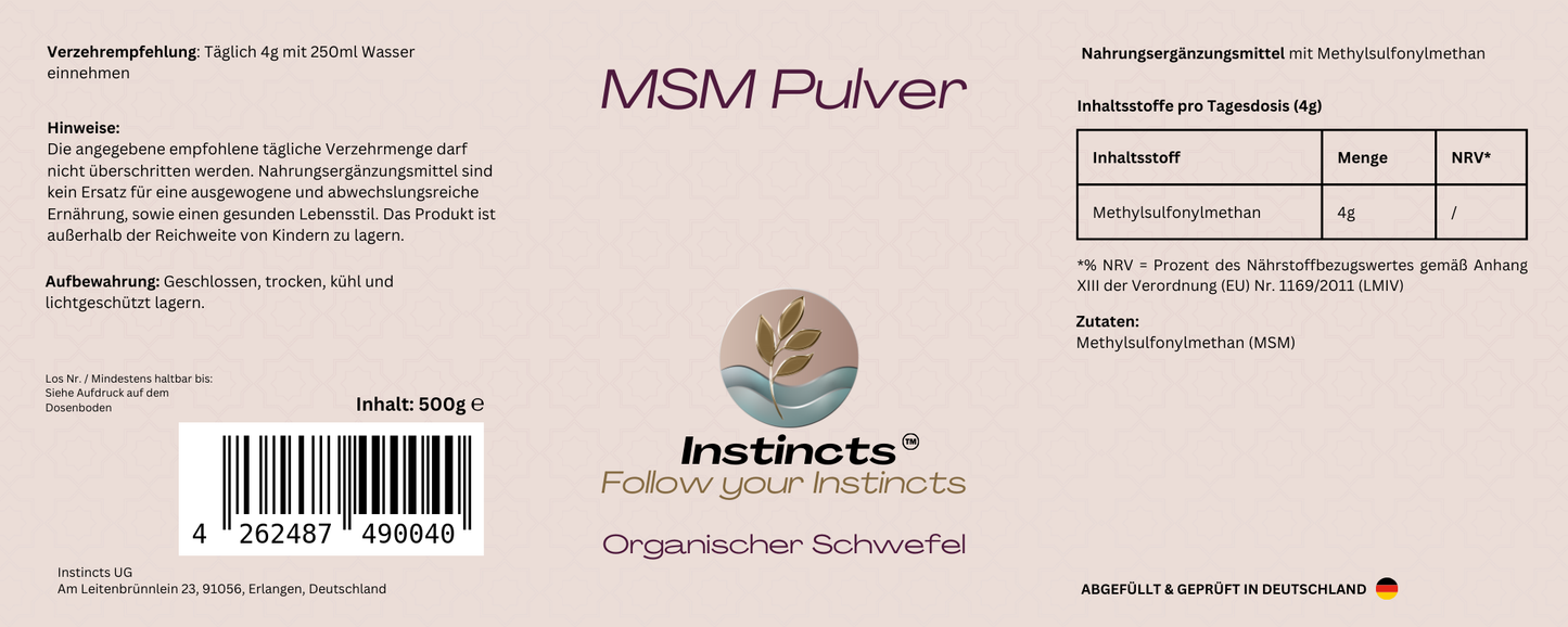 MSM Pulver - 500g