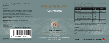 Magnesium Komplex + Vitamin B6 - 90 Kapseln
