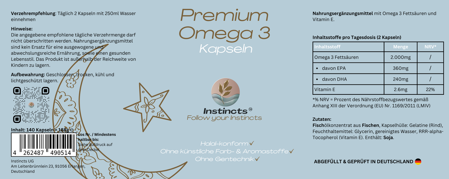 Omega 3 Triglyceride 18/12 (Halal Gelatine) - 140 Softgels