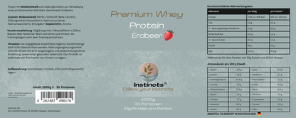 Premium Whey Protein - Erdbeere - 1000g