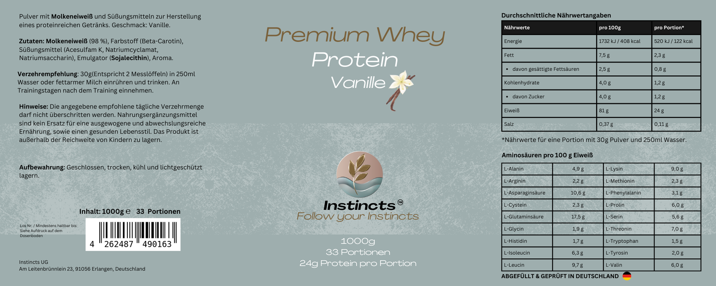 Premium Whey Protein - Vanille - 1.000g
